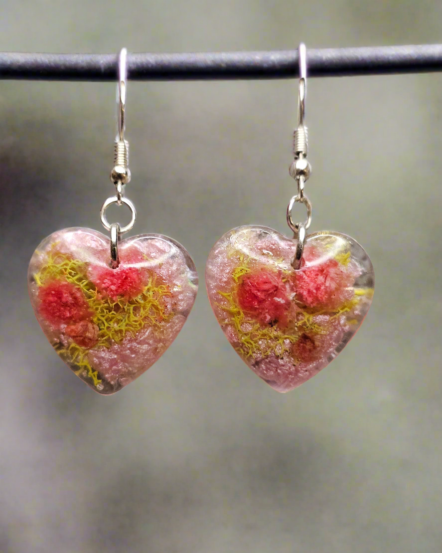 Handmade Resin Earrings with Real Botanicals