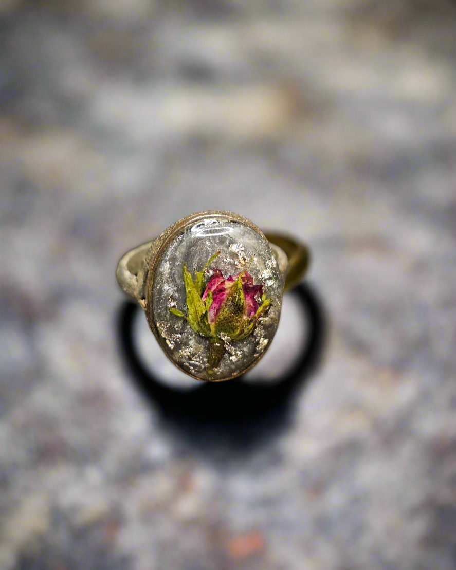 Handmade Resin Rings with Real Botanicals