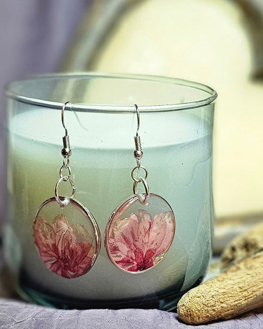 Handmade Resin Earrings with Real Botanicals